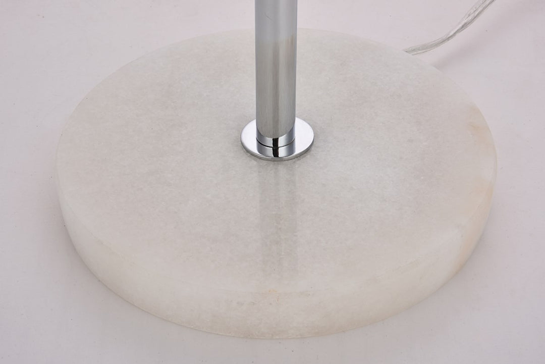 2 Lights Chrome Table Lamp With Frosted White Glass
