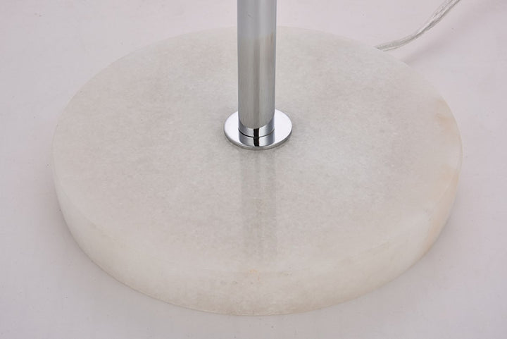 2 Lights Chrome Table Lamp With Frosted White Glass