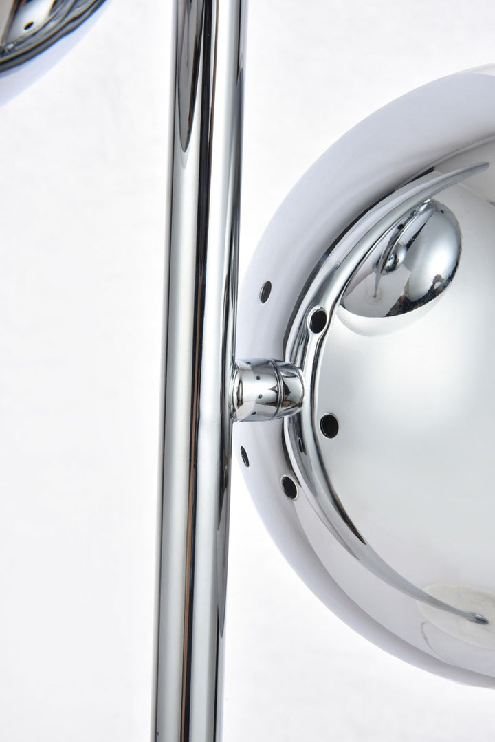 2 Lights Chrome Table Lamp With Clear Glass