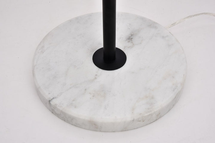 3 Lights Black Floor Lamp With Frosted White Glass