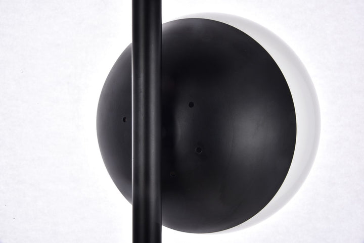 3 Lights Black Floor Lamp With Frosted White Glass