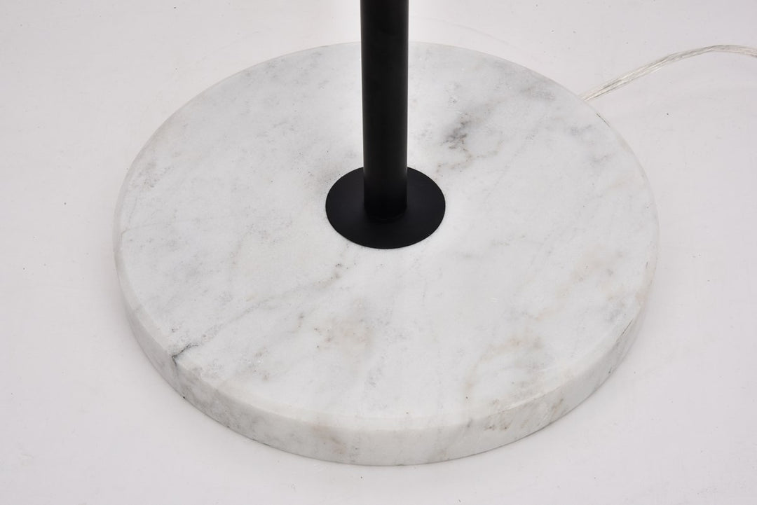 3 Lights Black Floor Lamp With Clear Glass