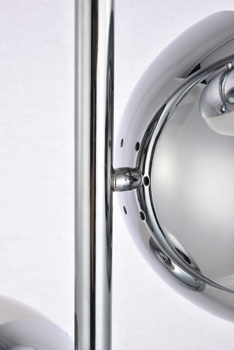 3 Lights Chrome Floor Lamp With Frosted White Glass