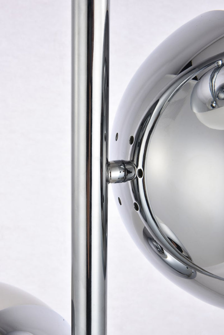 3 Lights Chrome Floor Lamp With Frosted White Glass