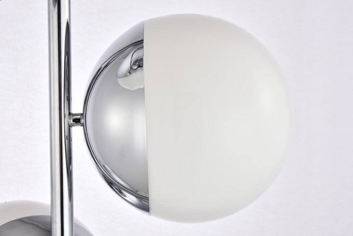 3 Lights Chrome Floor Lamp With Frosted White Glass