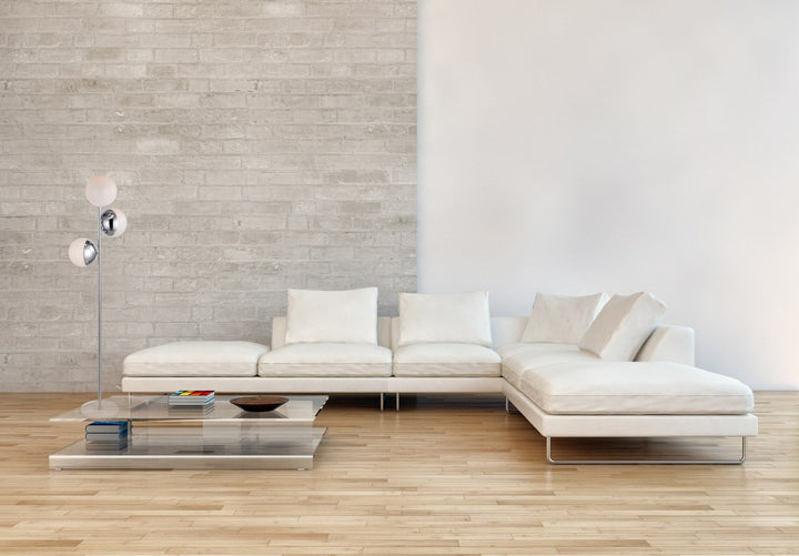 3 Lights Chrome Floor Lamp With Frosted White Glass