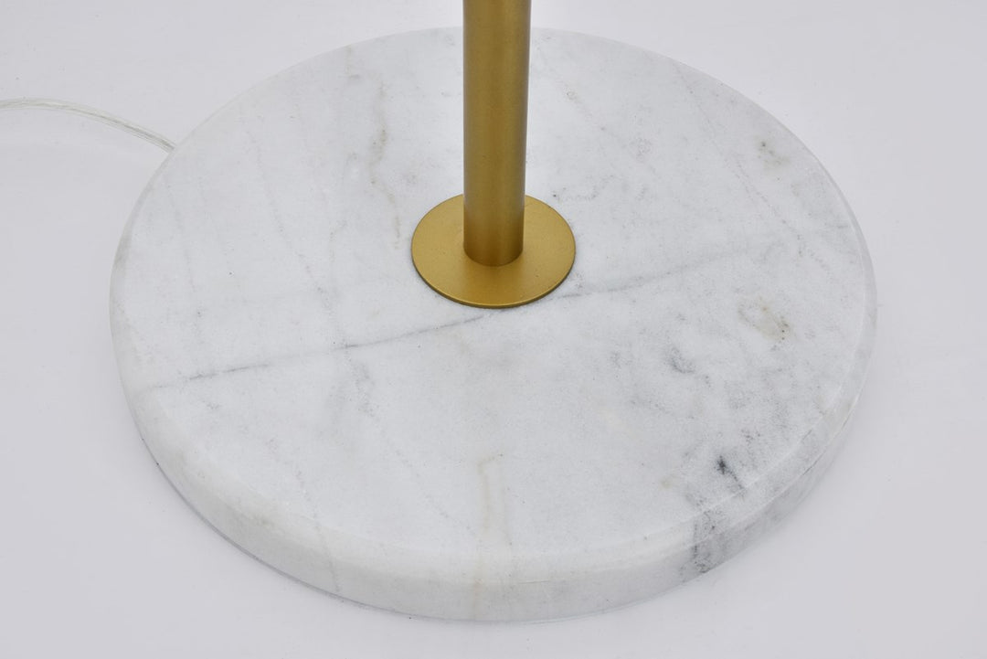 3 Lights Brass Floor Lamp With Frosted White Glass