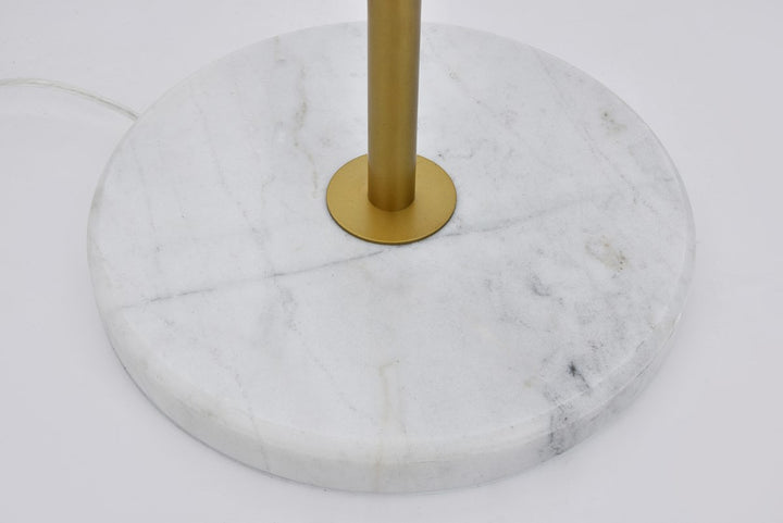 3 Lights Brass Floor Lamp With Frosted White Glass