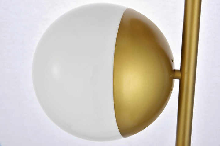 3 Lights Brass Floor Lamp With Frosted White Glass