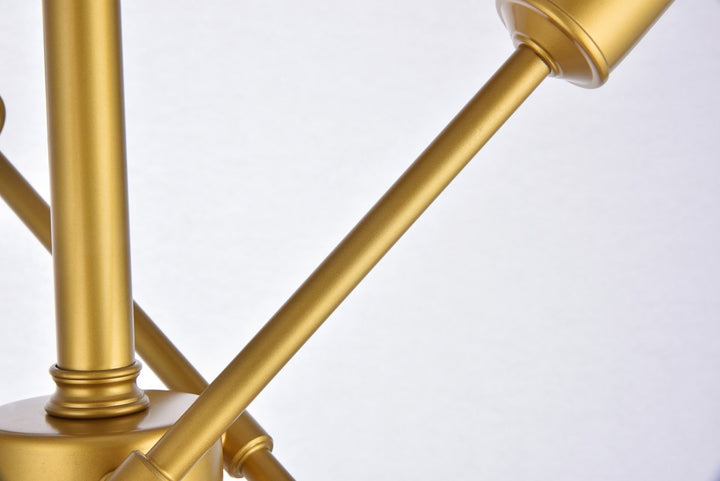 6 Lights Brass Flush Mount