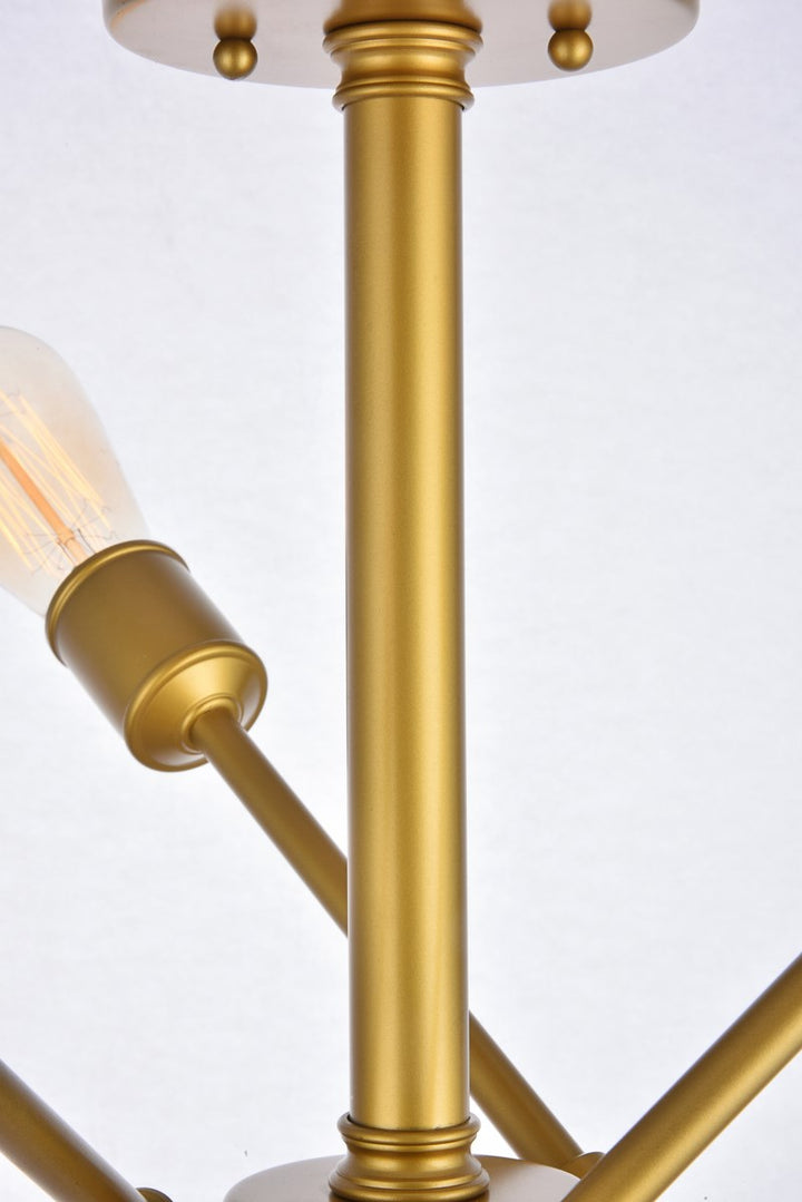 6 Lights Brass Flush Mount