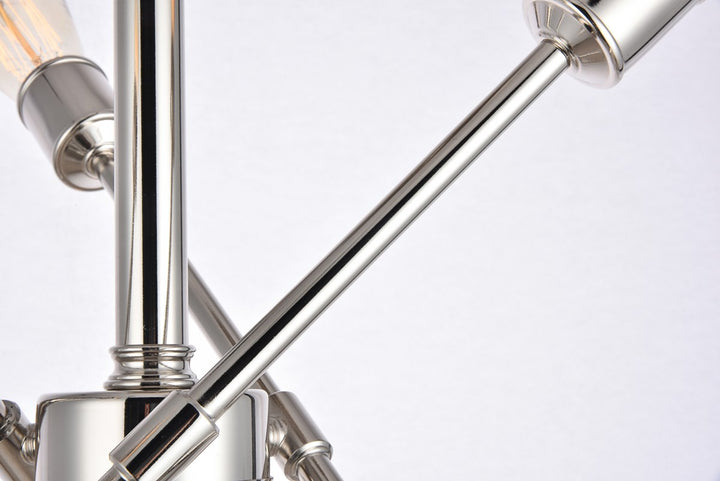 6 Lights polished Nickel Flush Mount