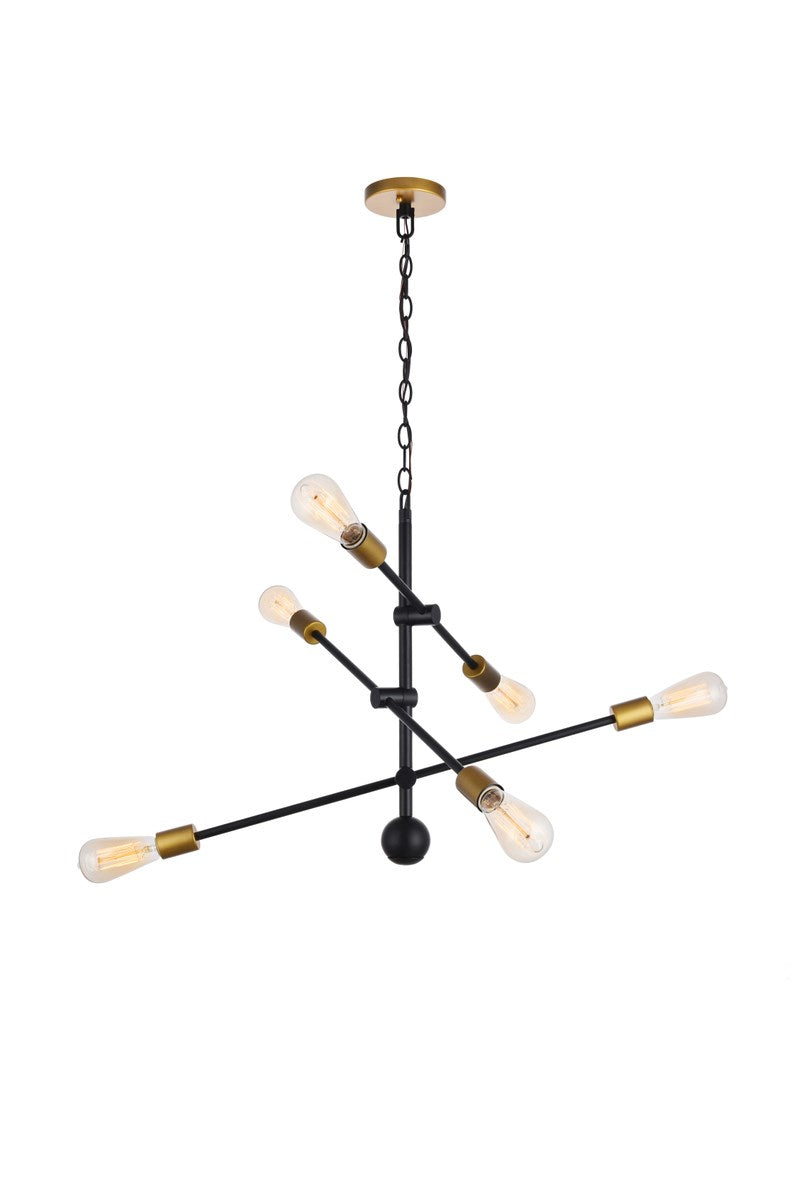 6 Lights Black Pendant