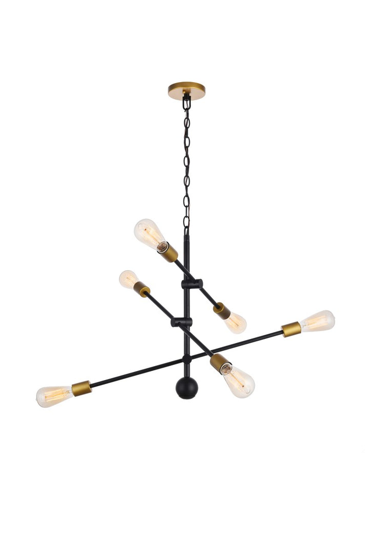 6 Lights Black Pendant