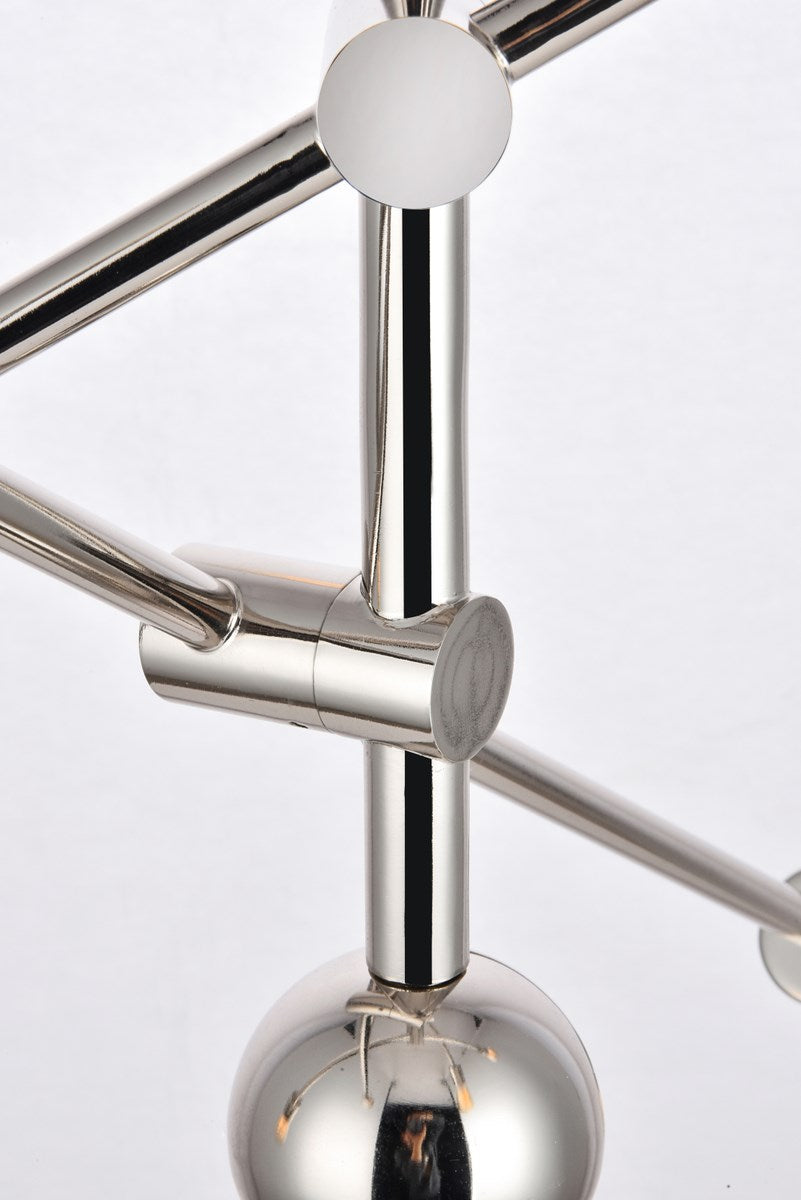 6 Lights polished Nickel Pendant