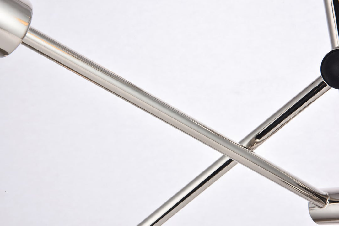 6 Lights polished Nickel Pendant