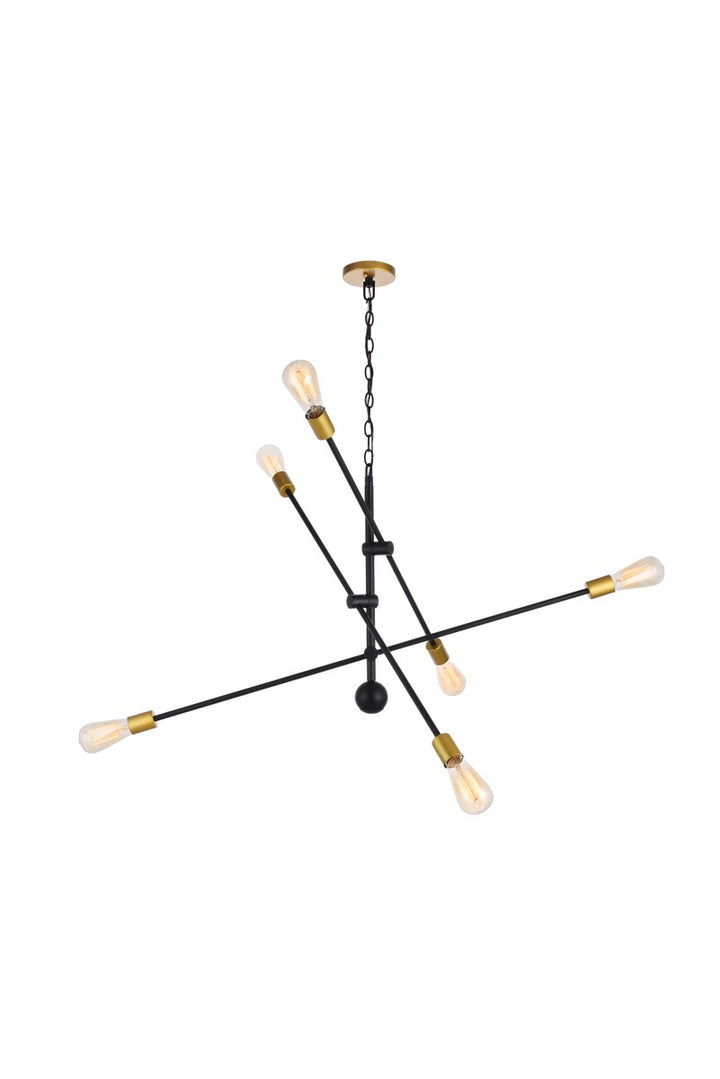 6 Lights Black Pendant