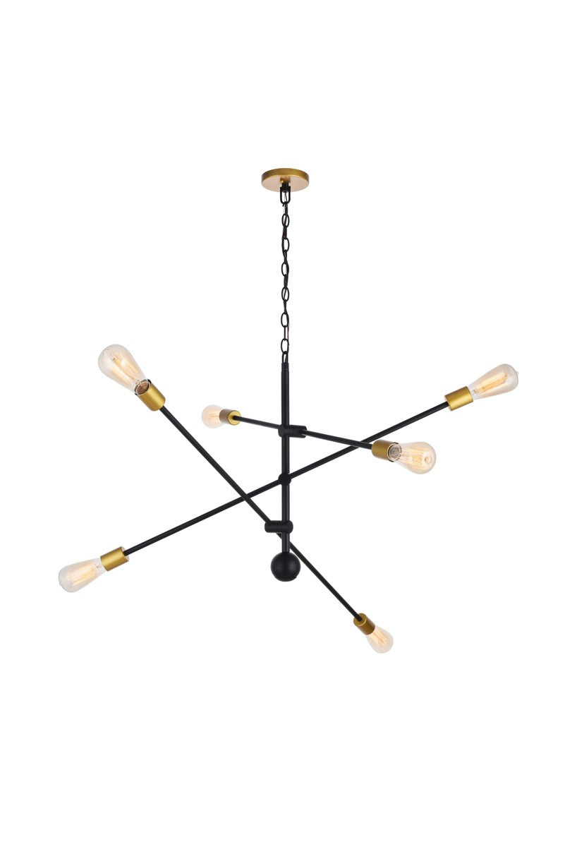 6 Lights Black Pendant