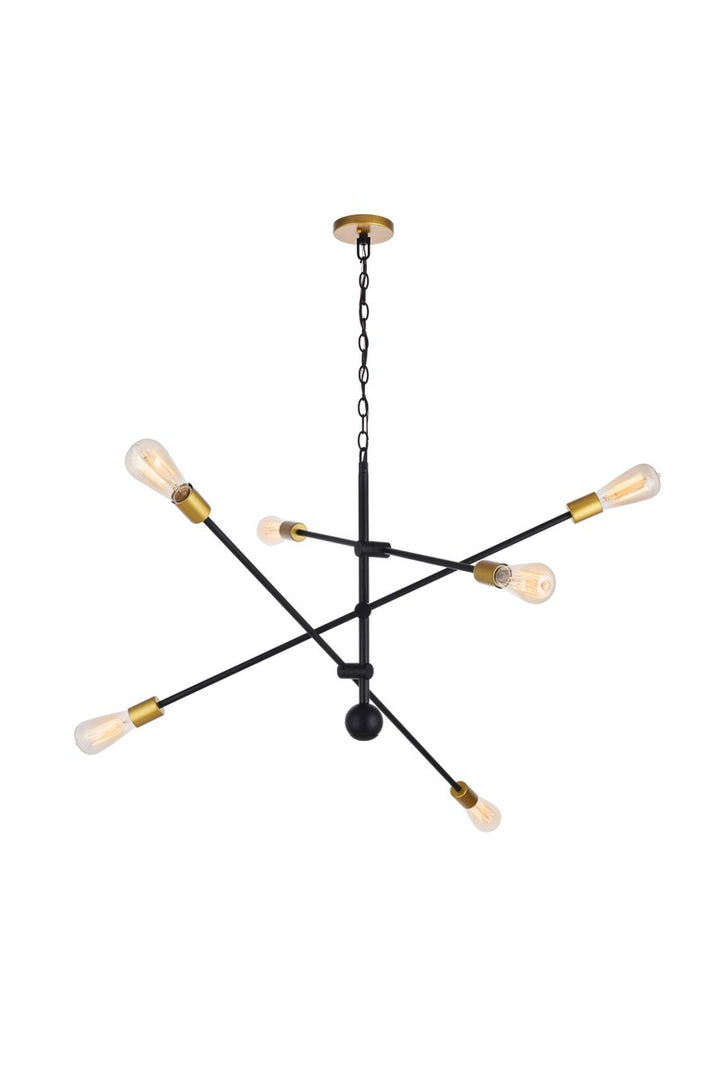 6 Lights Black Pendant