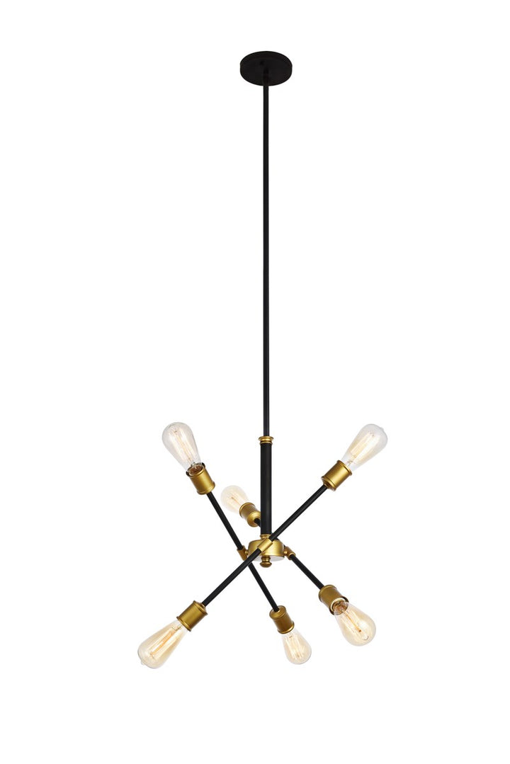 6 Lights Black Pendant by Living District