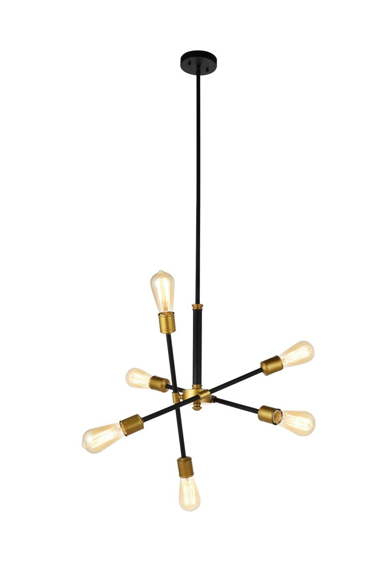6 Lights Black Pendant