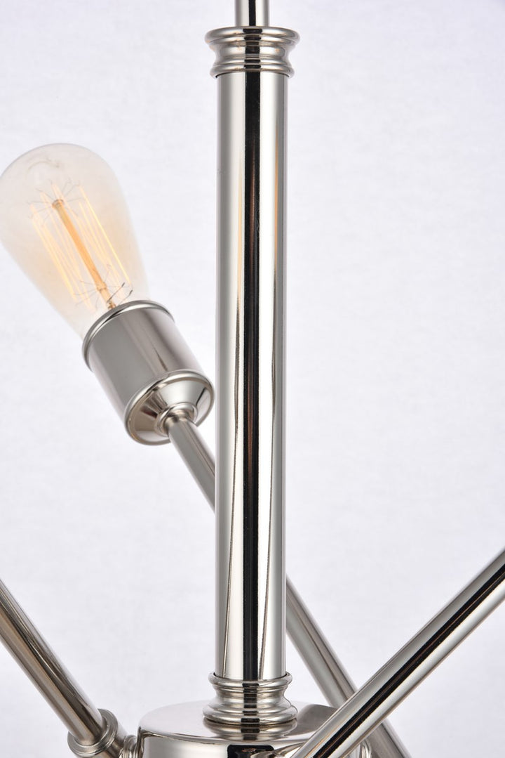6 Lights polished Nickel Pendant