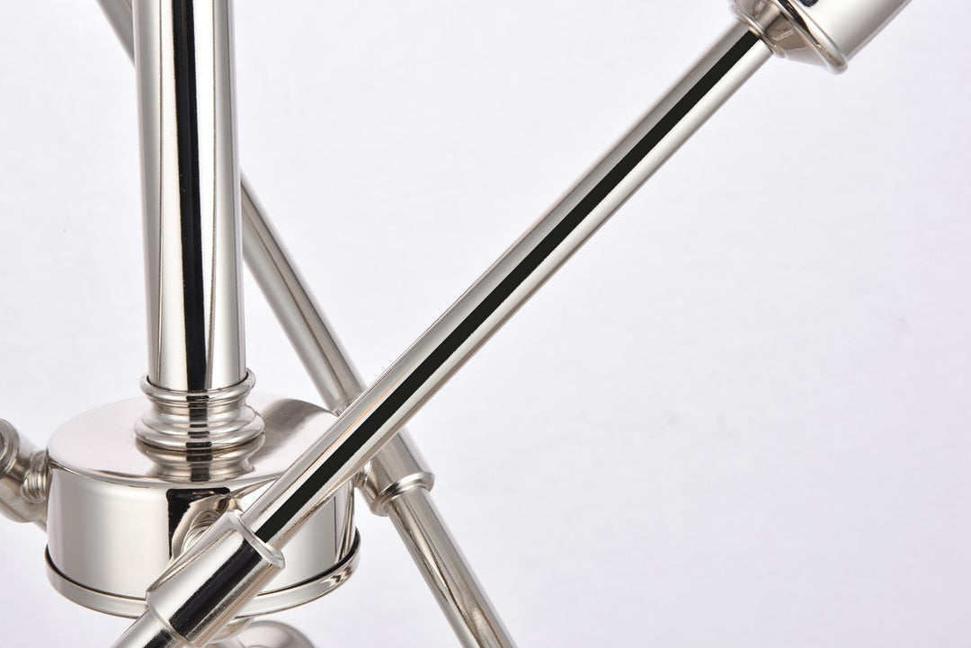 6 Lights polished Nickel Pendant