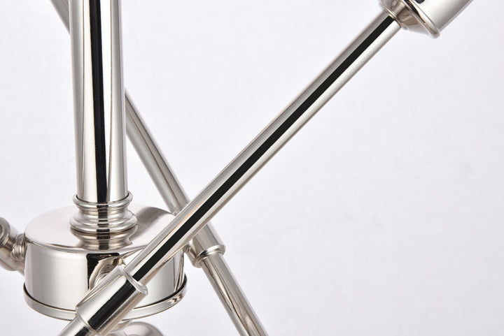 6 Lights polished Nickel Pendant