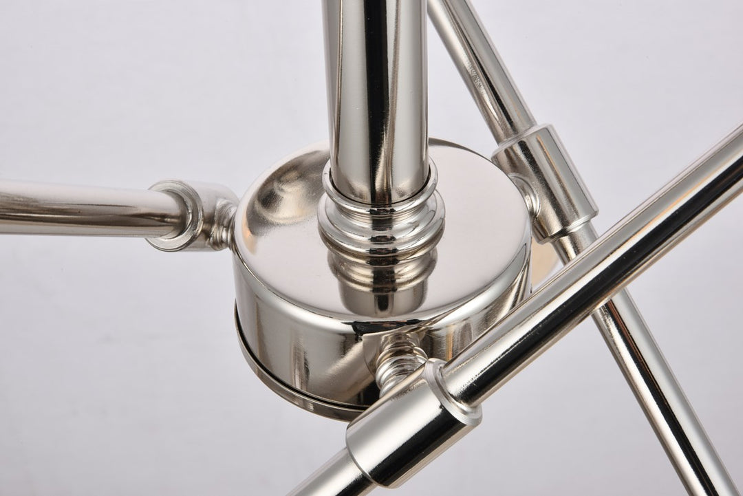 6 Lights polished Nickel Pendant