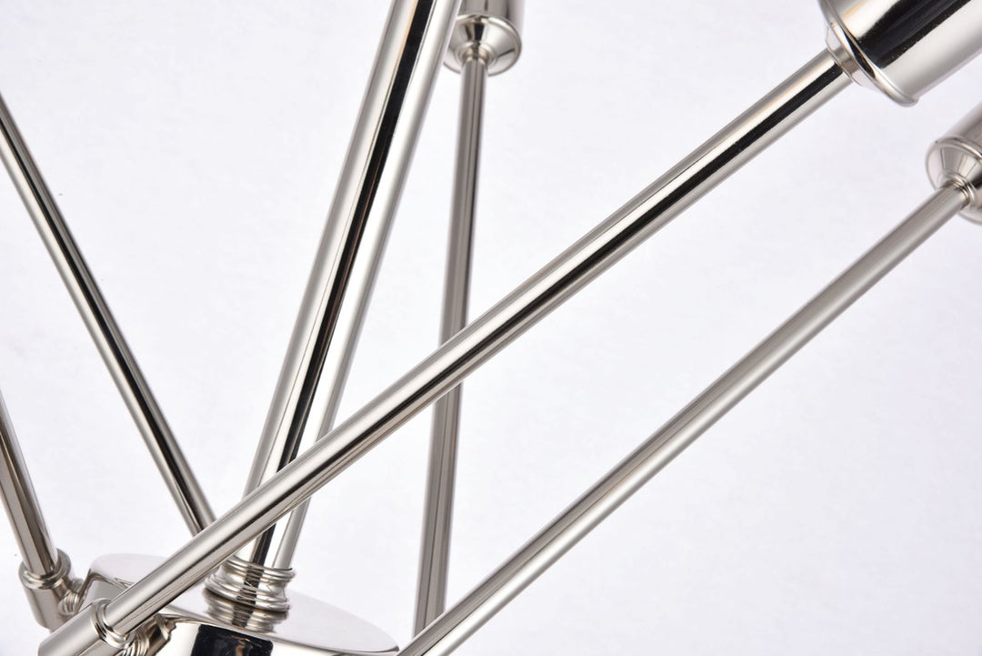 10 Lights polished Nickel Pendant