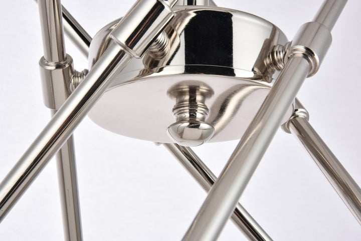 10 Lights polished Nickel Pendant