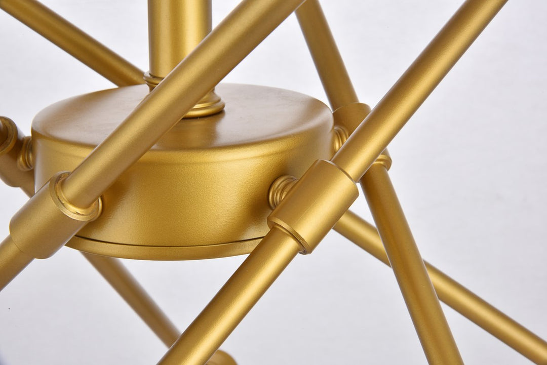 10 Lights Brass Pendant