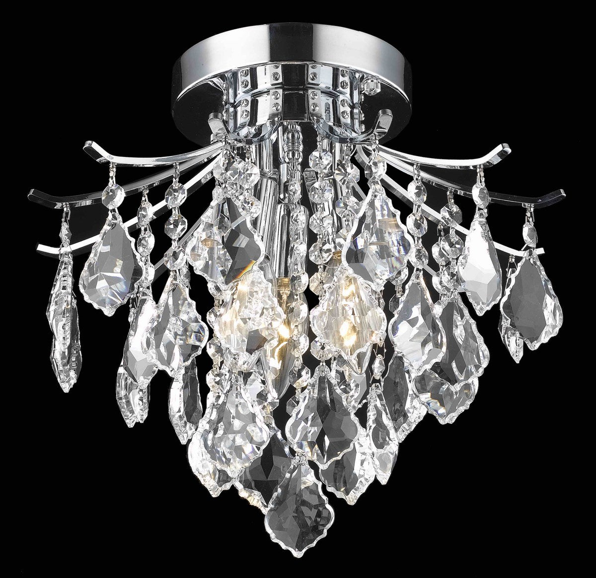 Collection Flush Mount D12in H12in Lt:3 Chrome Finish by Living District