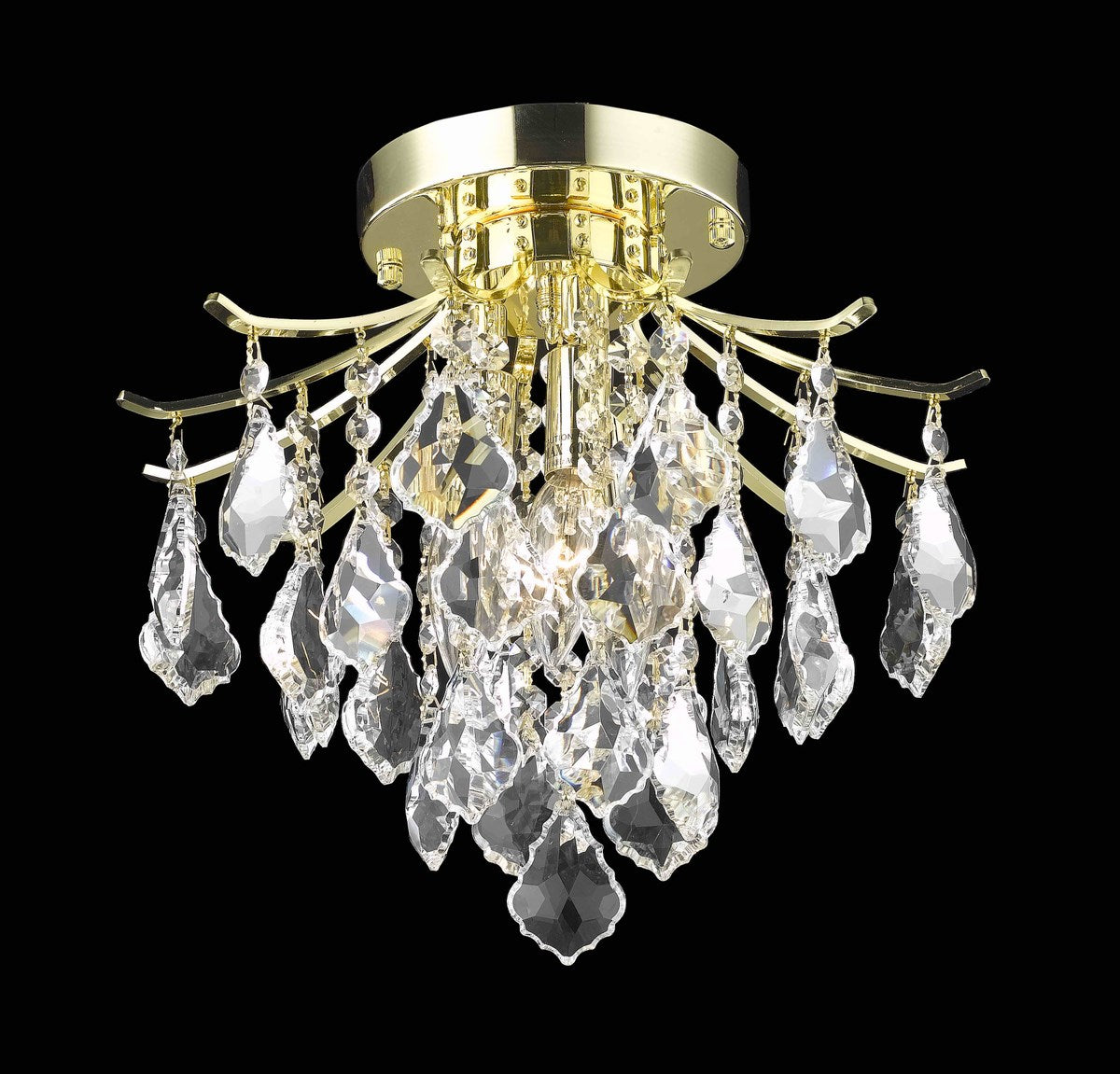 Collection Flush Mount D12in H12in Lt:3 Gold Finish by Living District