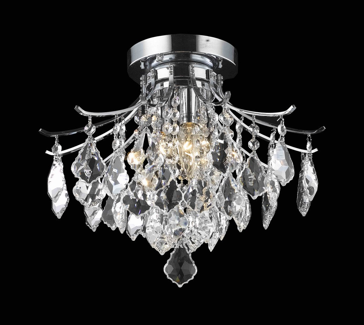 Collection Flush Mount D16in H12in Lt:3 Chrome Finish by Living District