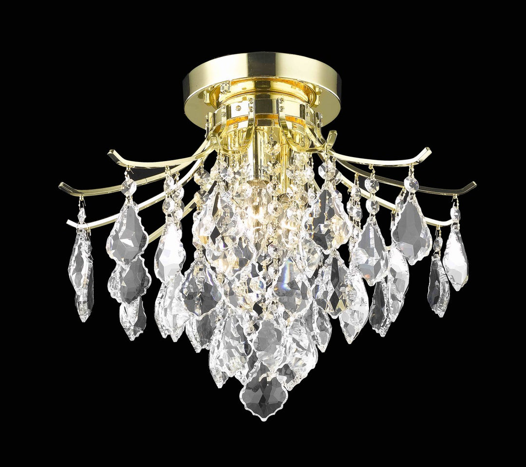 Collection Flush Mount D16in H12in Lt:3 Gold Finish by Living District
