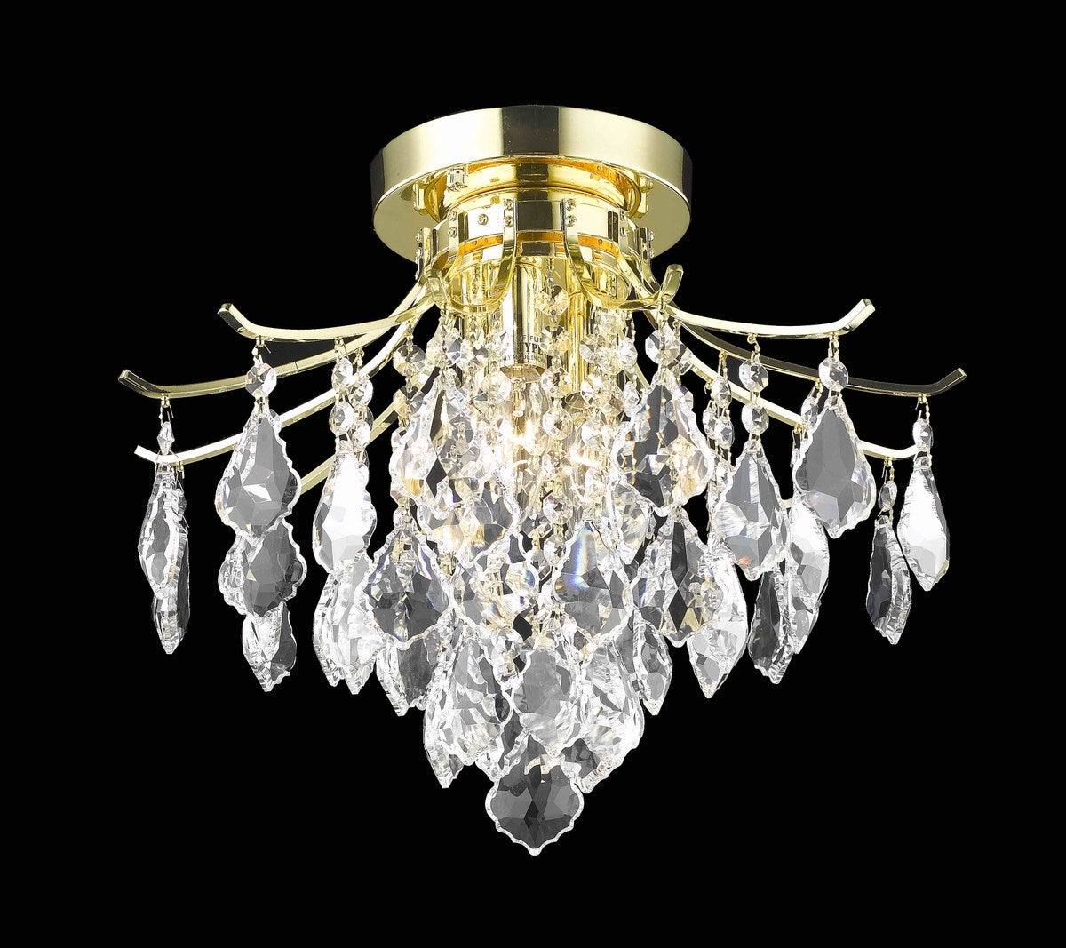 Collection Flush Mount D16in H12in Lt:3 Gold Finish by Living District