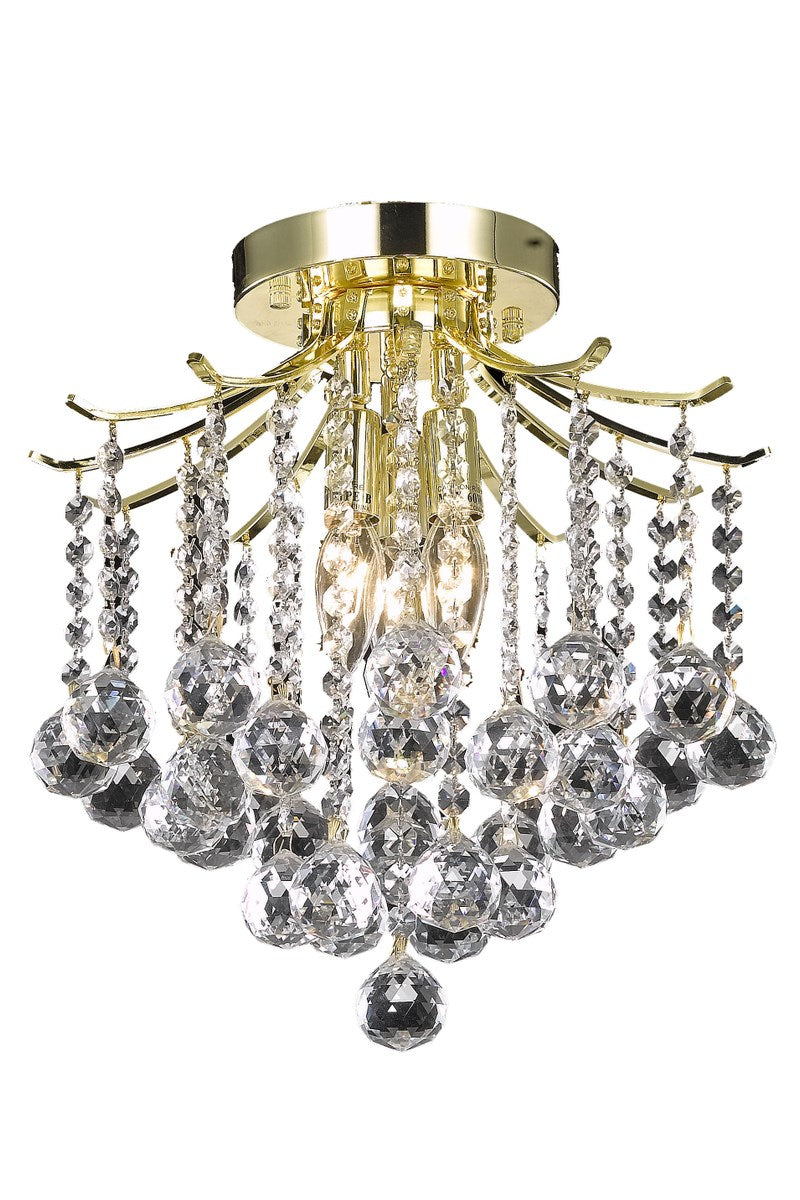 Collection Flush Mount D12in H12in Lt:3 Gold Finish by Living District