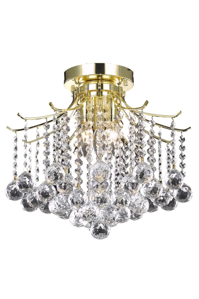 Collection Flush Mount D16in H12in Lt:3 Gold Finish by Living District