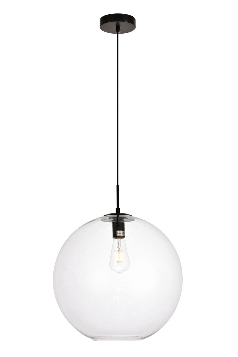 Collection Pendant D15.7 H16.5 Lt:1 Black and Clear Finish by Living District