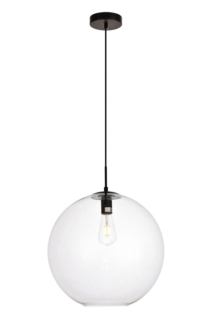 Collection Pendant D15.7 H16.5 Lt:1 Black and Clear Finish by Living District