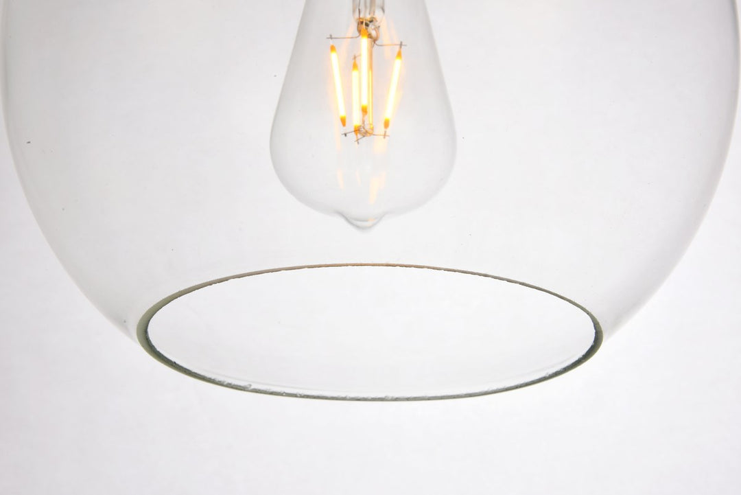 Collection Pendant D15.7 H16.5 Lt:1 Black and Clear Finish