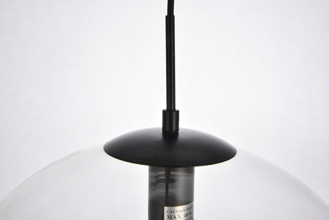 Collection Pendant D15.7 H16.5 Lt:1 Black and Clear Finish