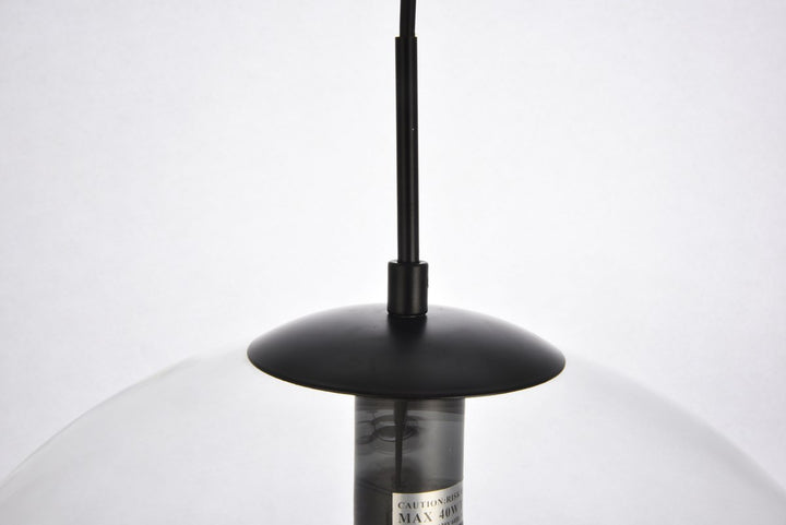 Collection Pendant D15.7 H16.5 Lt:1 Black and Clear Finish
