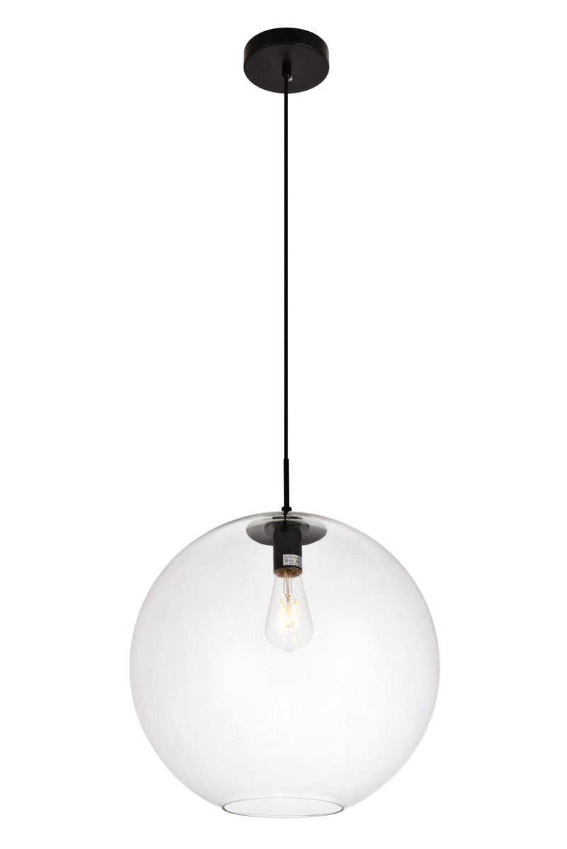 Collection Pendant D15.7 H16.5 Lt:1 Black and Clear Finish