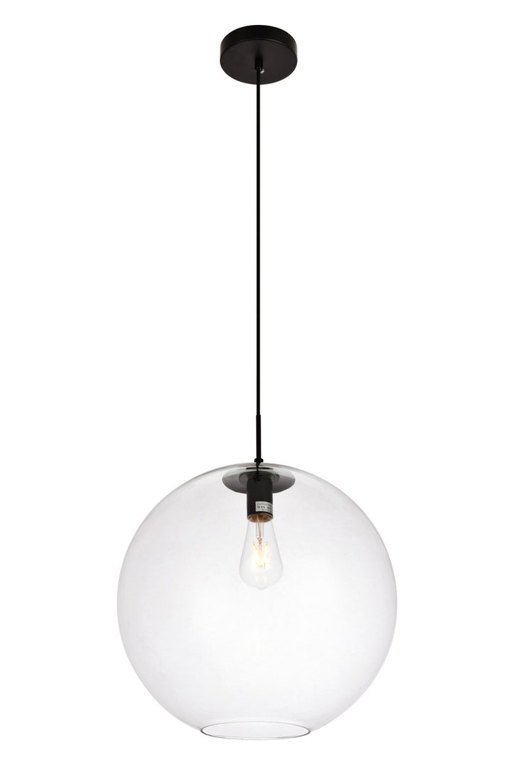 Collection Pendant D15.7 H16.5 Lt:1 Black and Clear Finish