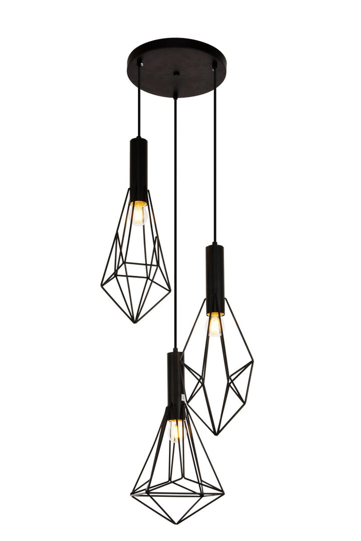 Collection Pendant D16.0 H30.4 Lt:3 Black Finish by Living District