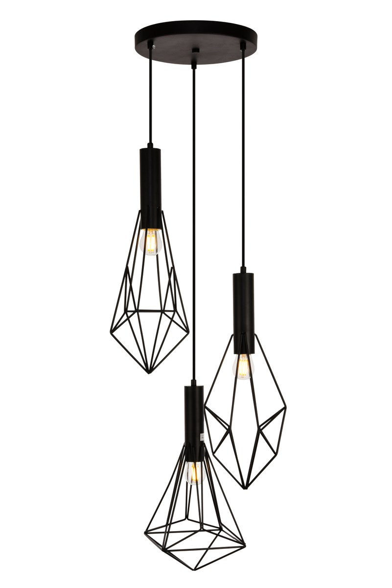 Collection Pendant D16.0 H30.4 Lt:3 Black Finish