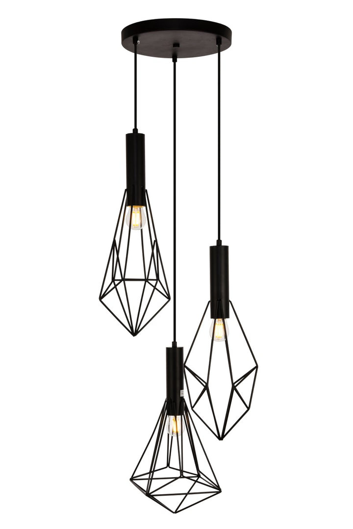 Collection Pendant D16.0 H30.4 Lt:3 Black Finish