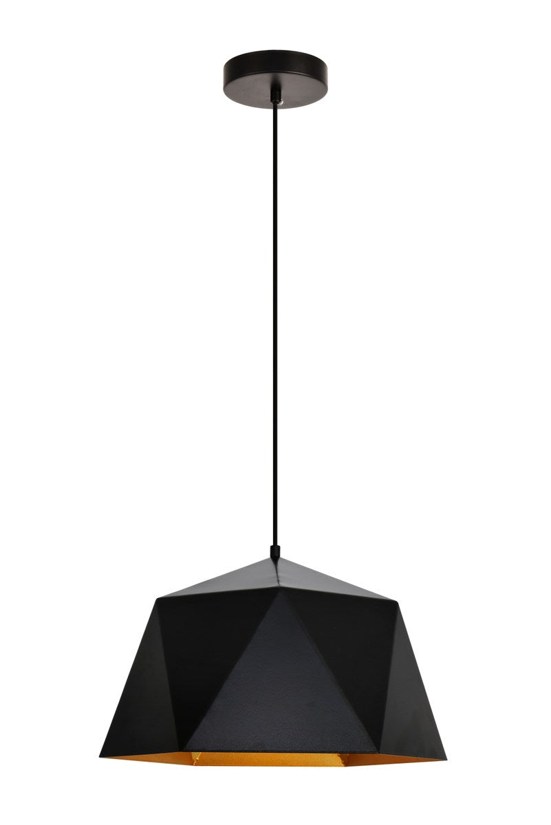 Collection Pendant D15.0'' H9.6 Lt:1 Black and Gold Finish by Living District